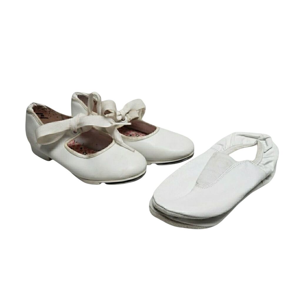 Capezio Jr. Tyette White Leather Tap Shoe Kids 12 & Gymnastic Arco Shoes